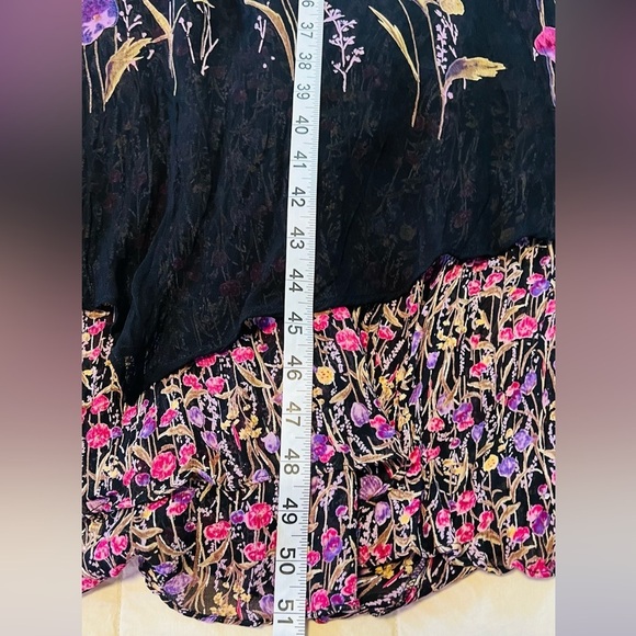 Lola P Flowy Black & Floral 2 layer‎ Sleeveless Dress Size 2X - Picture 12 of 14